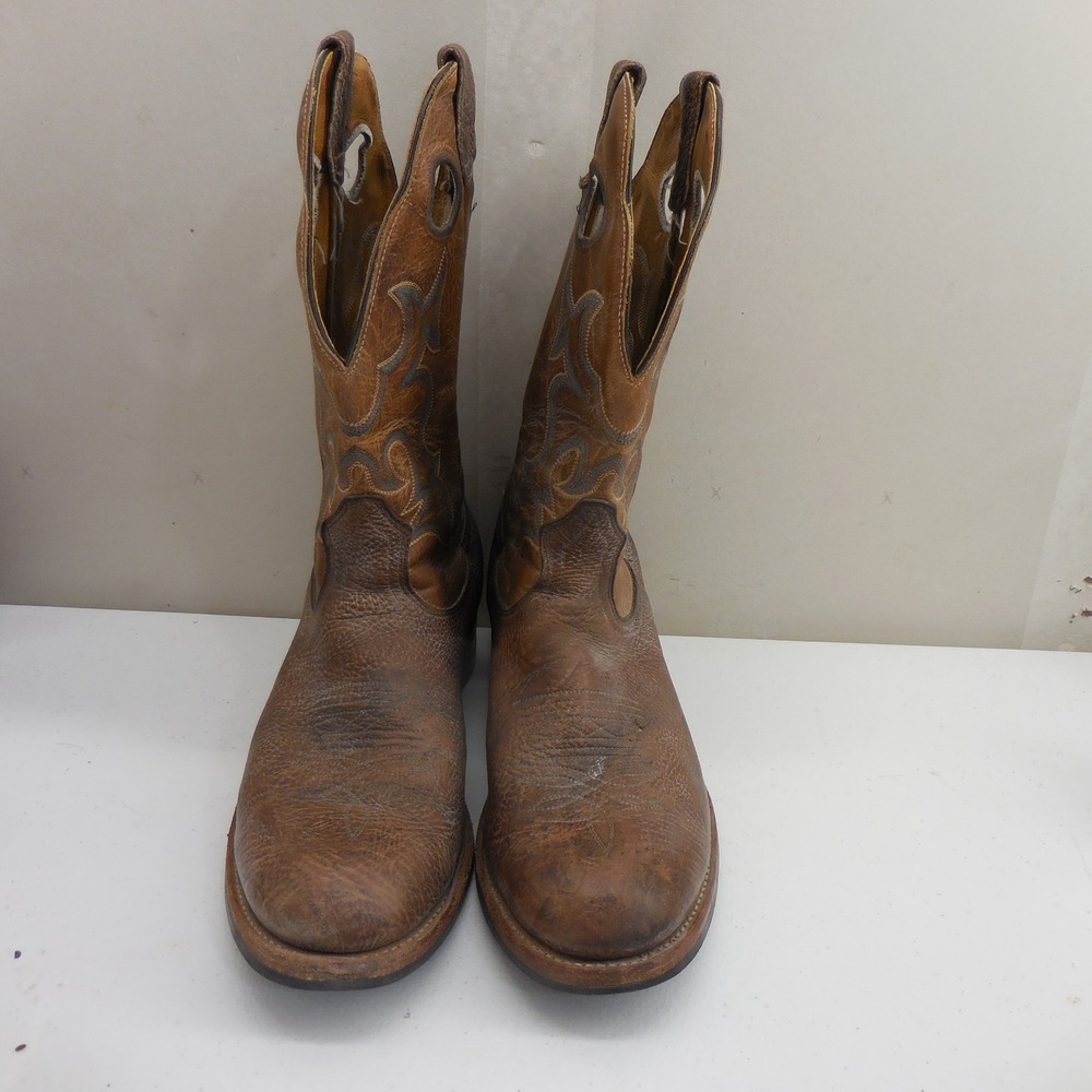 Boulet Mens Brown Leather Western Cowboy Boots Size 9.5 D Made in Canada 007610